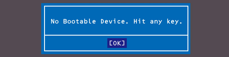 No bootable devices（青）