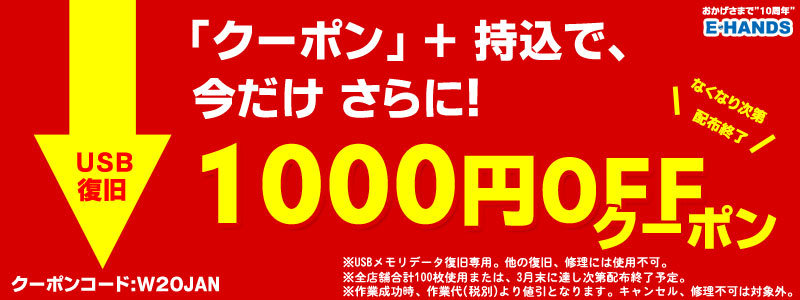USB復旧クーポン